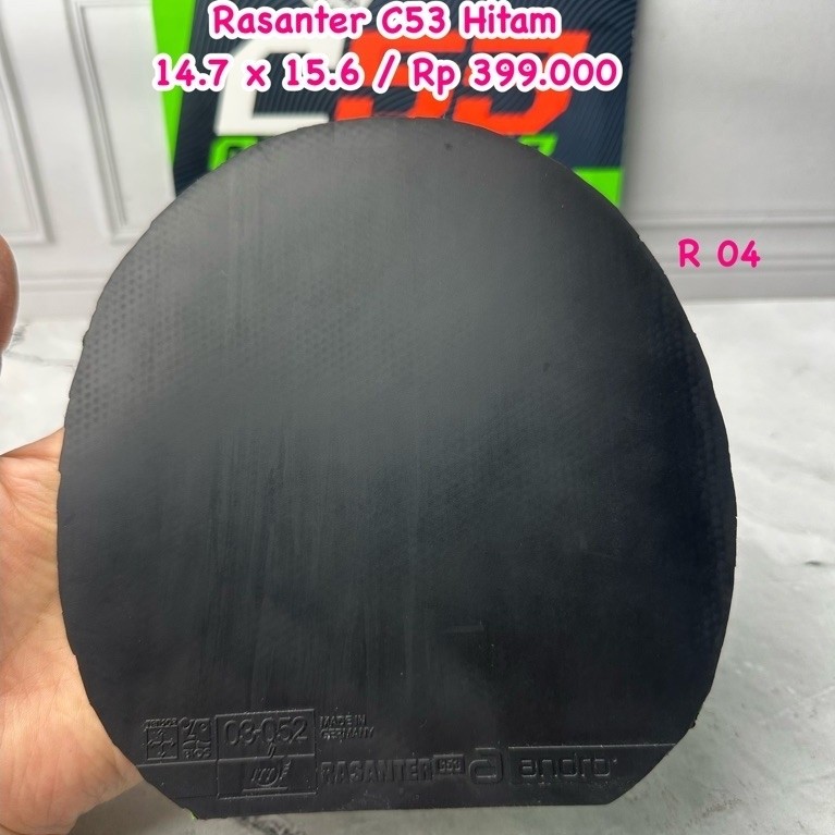 SECOND KARET BET BAD PINGPONG TENIS MEJA ANDRO RASANTER C53 WARNA HITAM