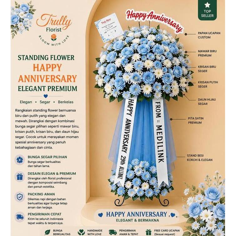 Standing Mawar Biru | Standing Flower Mawar Biru | Standing Opening