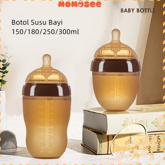 Reqaulo_ - Momosee Dot Botol Susu Bayi Silikon / Silicone Baby Bottle Piko Bello (Wideneck) 150Ml/18