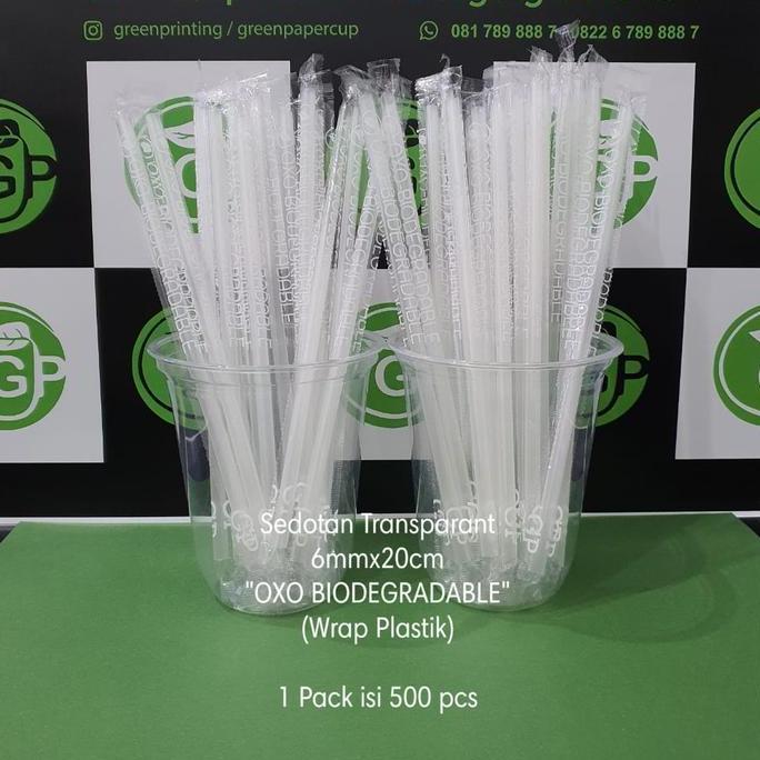 Save- Sedotan Oxo Bio 6Mmx20Cm Runcing Wrap Plastik (1 Pack 500Pcs)