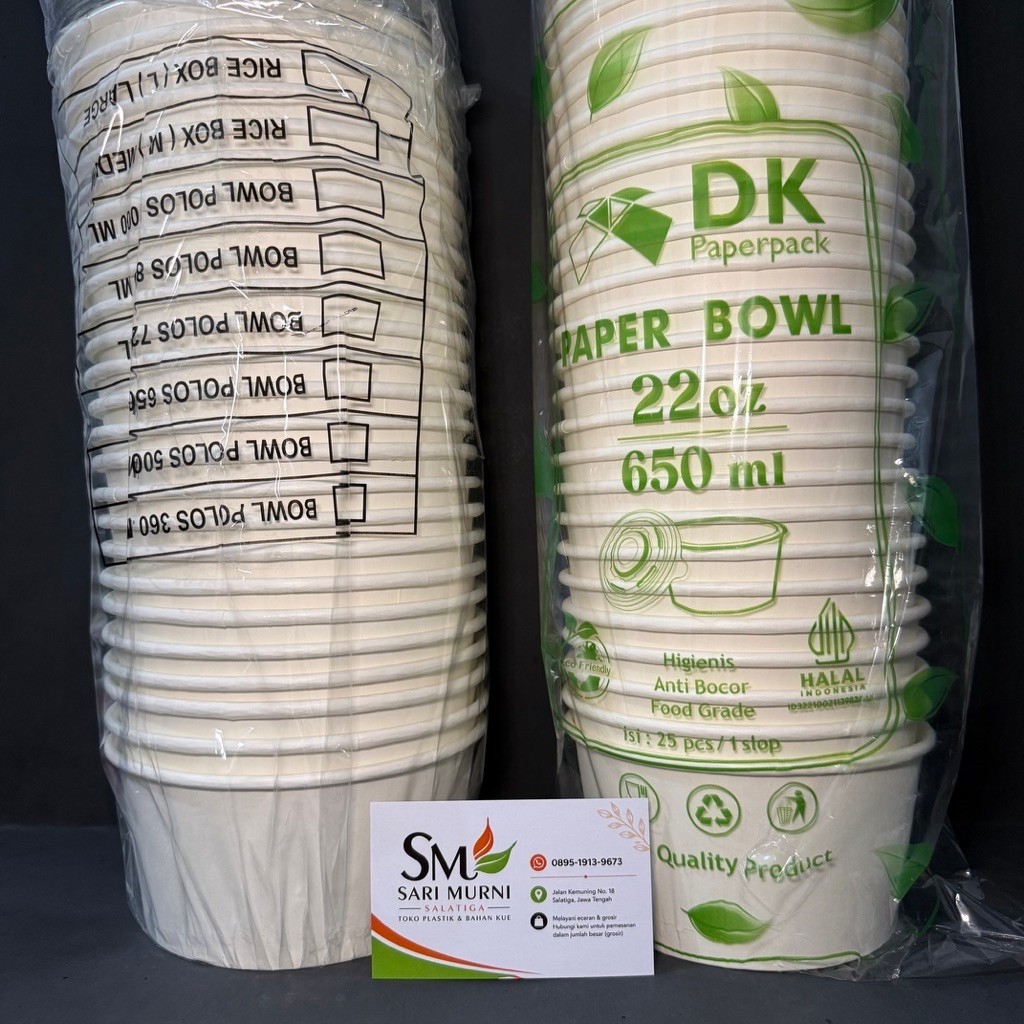 [SM] Cup Paper Bowl + Tutup 800ml / Cup Paper Bowl + Tutup 720ml / Cup Paper Bowl + Tutup 650ml / Cu