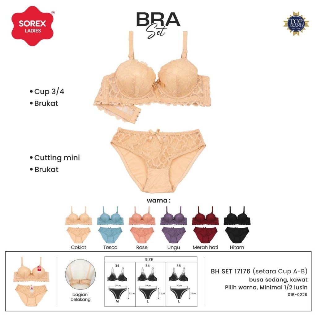 Set BRA dan CD Sorex Renda BH Kawat Wanita Hantaran Premium