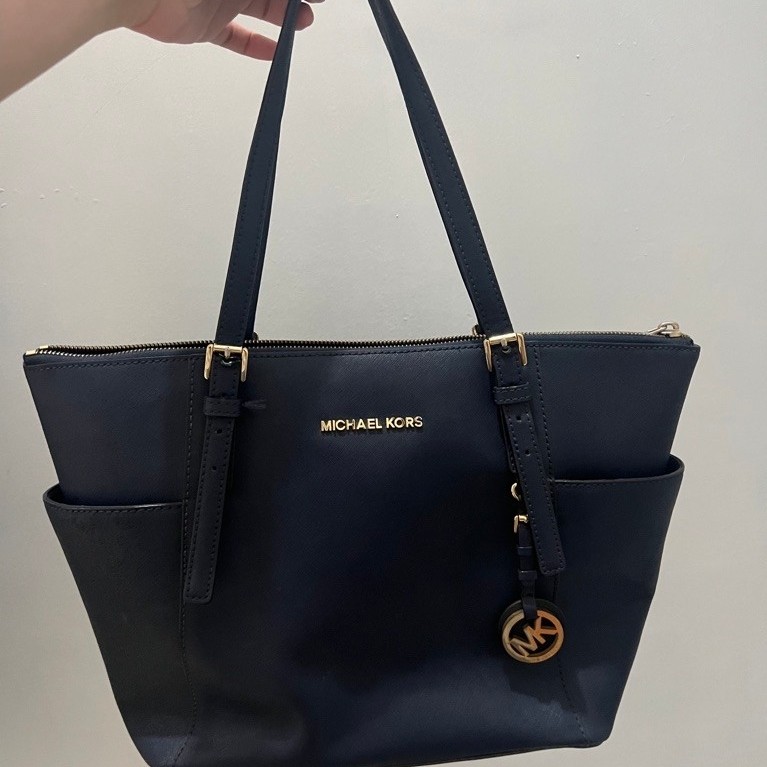 Michael Kors large tote bag navy blue saffiano leather