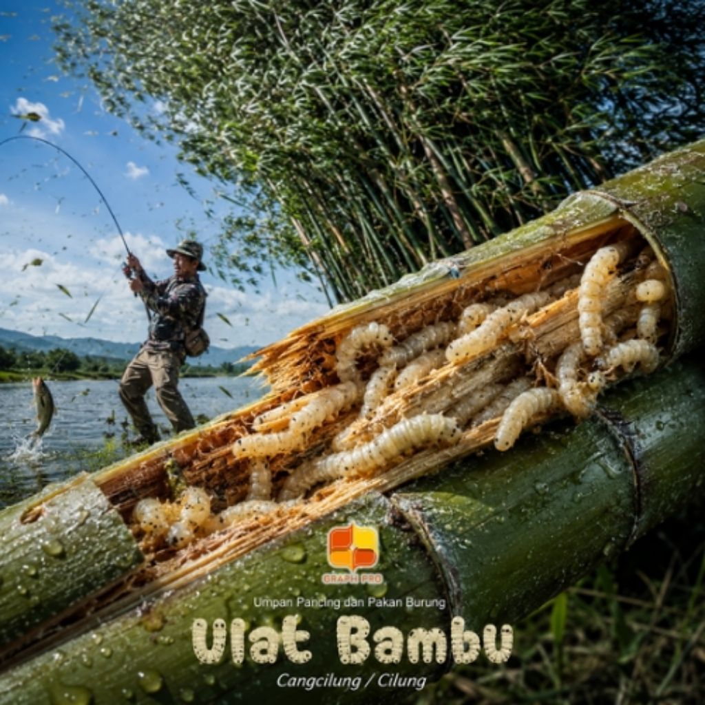 Ulat Bambu Cangcilung/Cilung Umpan Pancing dan Pakan Burung