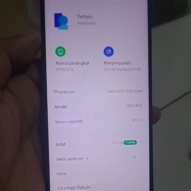 mesin oppo A17k 3/64