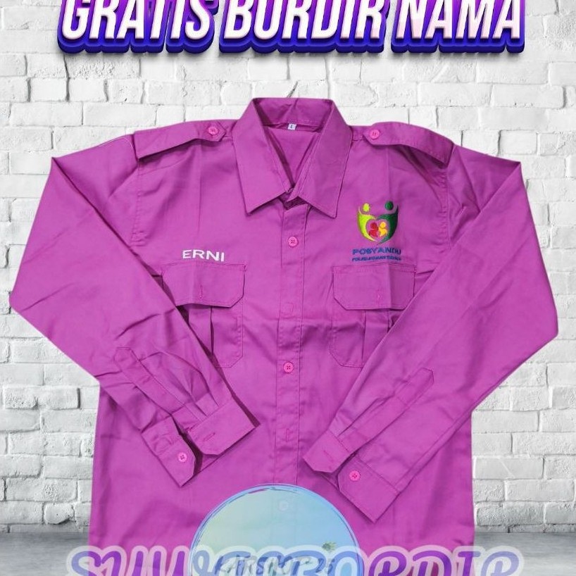 KEMEJA POSYANDU LENGAN PANJANG TERBARU SERAGAM POSYANDU TERBARU KEMEJA KERJA POSYANDU ATASAN BAJU PO