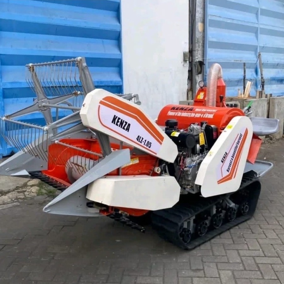 Kenza Mesin Panen Padi KZ 1100PH Mini Combine Harvester dengan Lebar Kerja 1100 MM dan Mesin Diesel 