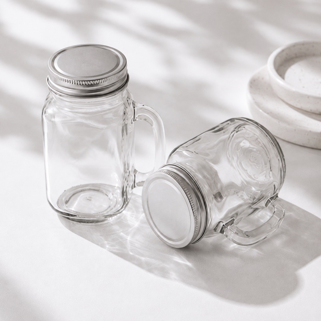 Harvest Jar Kaca 450ml Tutup Stainless Anti Karat Jar Kaca Serbaguna Per PCS