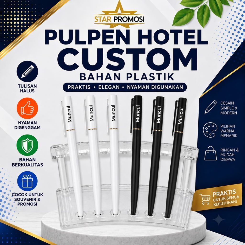pulpen hotel custom logo/pulpen souvenir/bolpont custom logo