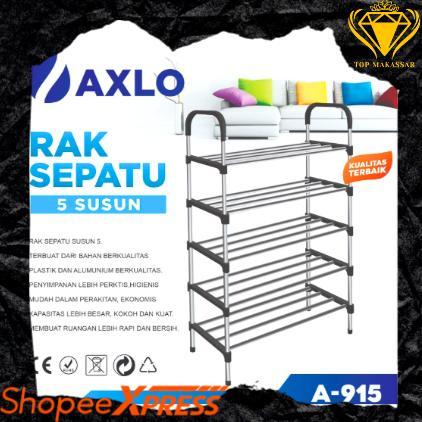 kualitas super rak sepatu 5 susun axlo a-915 rangka besi plastik
