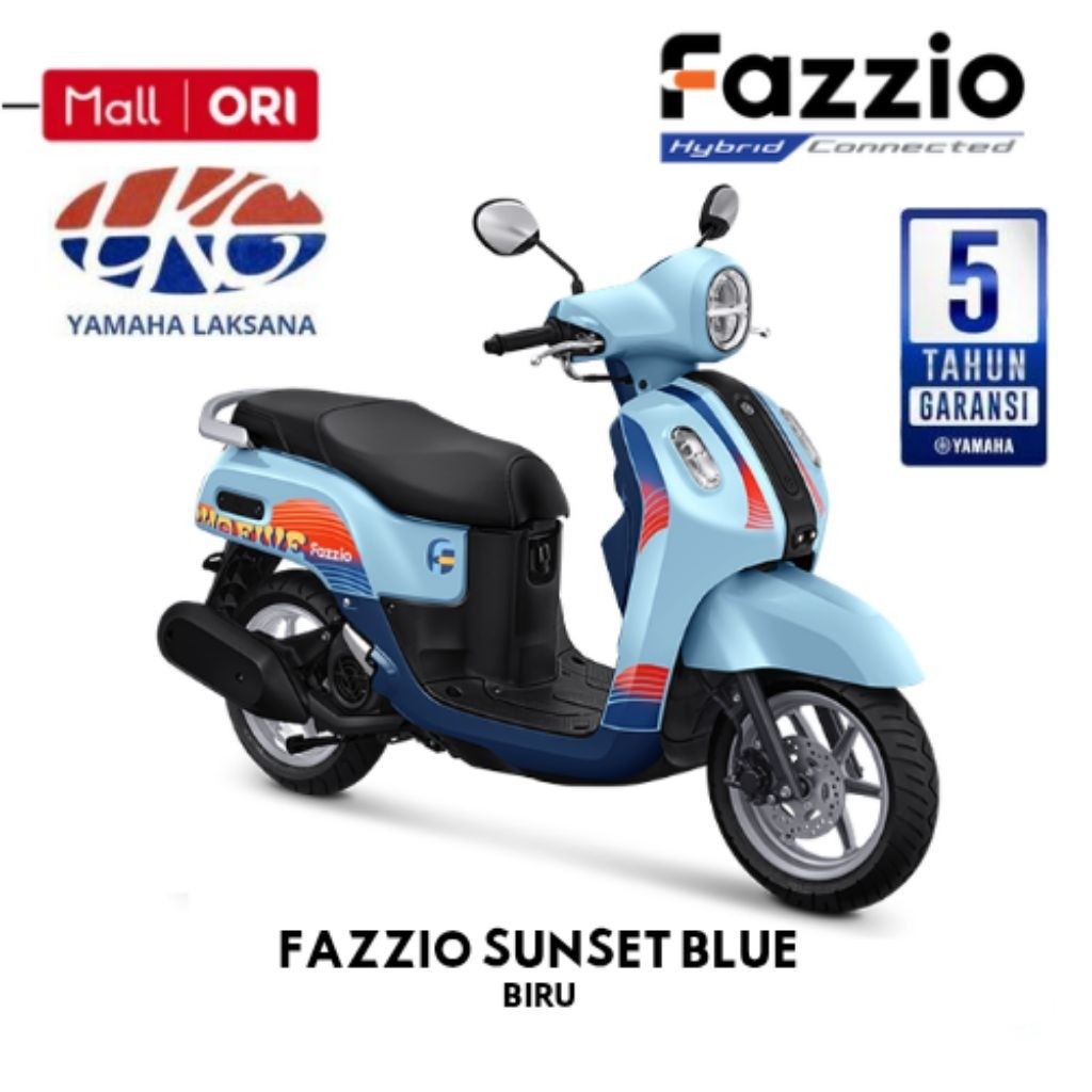 Sepeda Motor Yamaha Fazzio Sunset Blue (LINK CICILAN MOTOR BY SPAYLATER)