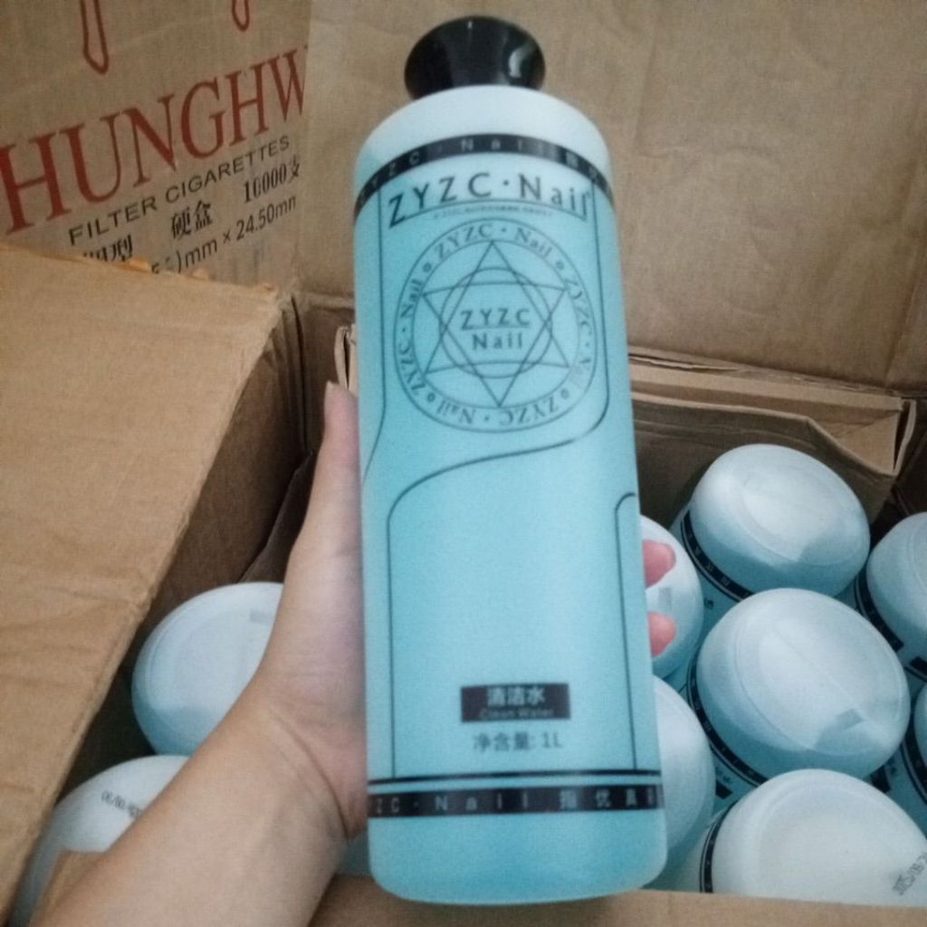 1 liter zyzc cairan pembersih kuku/brush cleanser/remover
