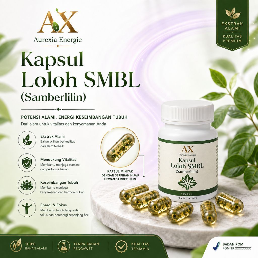 Kapsul Loloh SMBL (Sambrlilin) – Herbal Tradisional Premium | Ekstrak Alami | 7 Kapsul | Aurexia Ene