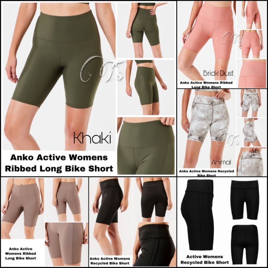 short bike anko legging celana pendek sporty hitam polos bawahan yoga branded wanita