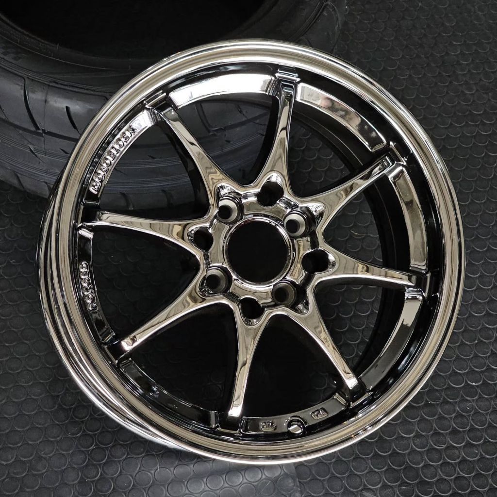 Velg Mobil Rep Volkrays Ce28 Ring 15 Alloy Lebar 7 Pcd 4x100 4x114,3 Et 38 Black Chrome