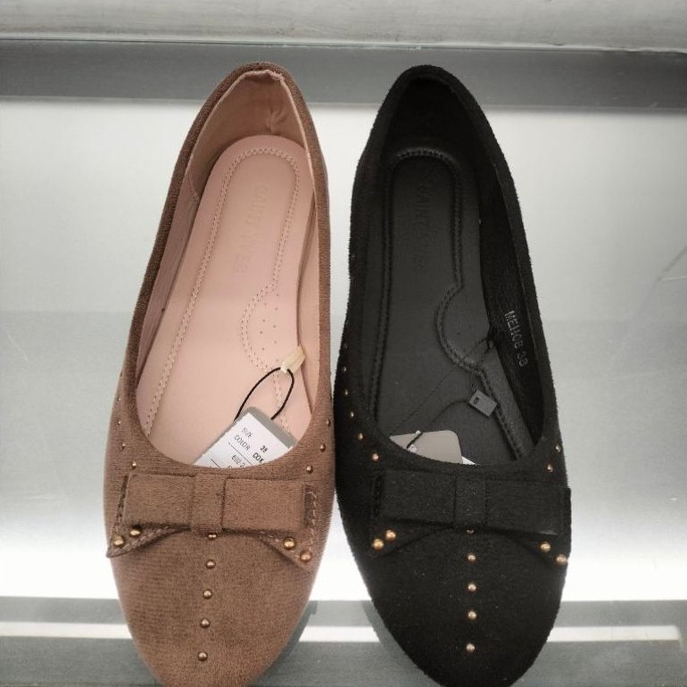 FLATSHOES WANITA BAHAN SUEDE SY YVES ORI MATAHARI (36-40)