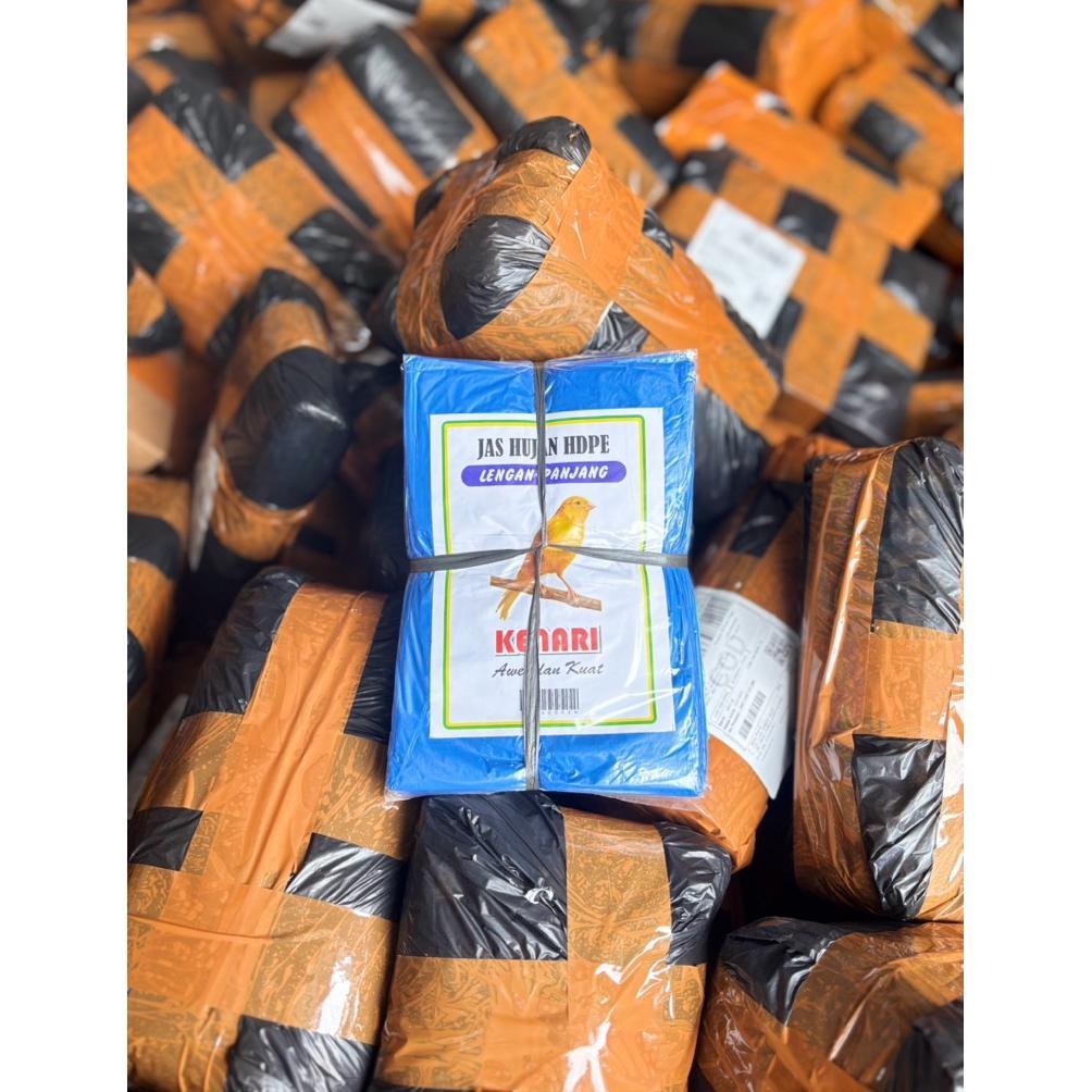Terlaris 12Pcs Mantel Plastik Lengan Panjang/Mantel Plastik Terusan/Jas Hujan Plastik Lengan Panjang