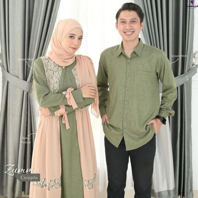 Sukahijab Couple Zumma Dress Kemeja Busana Muslimah Wanita Gamis Terbaru Cantik Katun Bunga Motif Mi