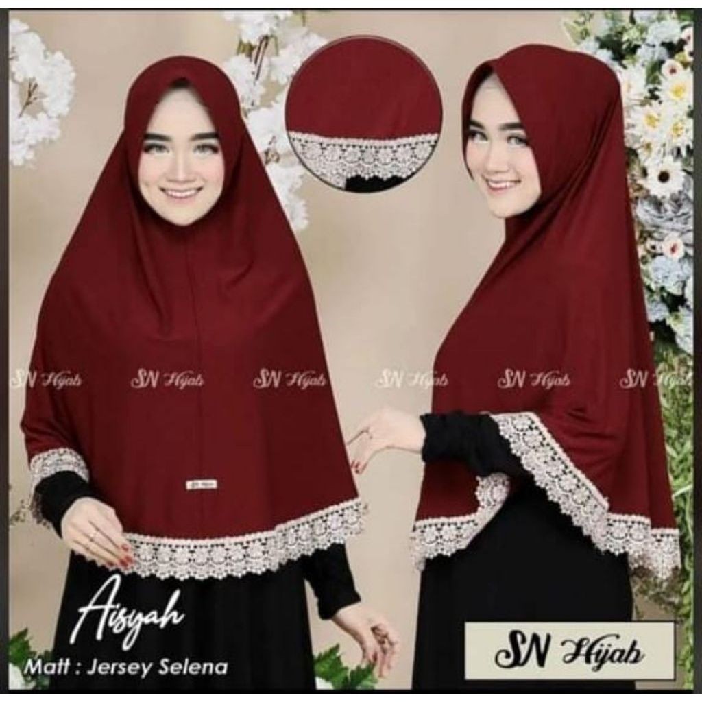HIJAB SN AISYAH // HIJAB INSTAN // HIJAB JUMBO // HIJAB RENDA INSTAN // HIJAB GROSIR MURAH