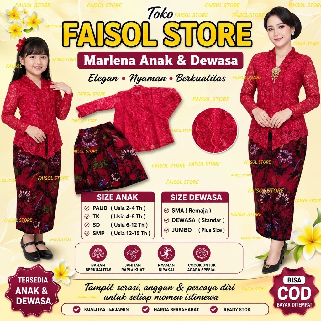 BAJU MARLENA ANAK/ KEBAYA MARLENA / BAJU ADAT MADURA MARLENA