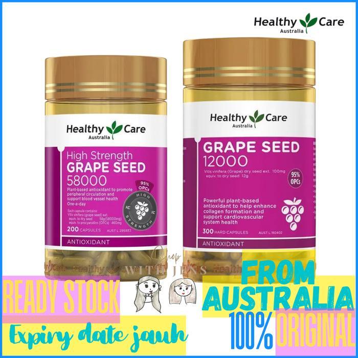Healthy Care Australia High Strength Grape Seed 58000 200 Capsules / Healthy Care Grape Seed Extract