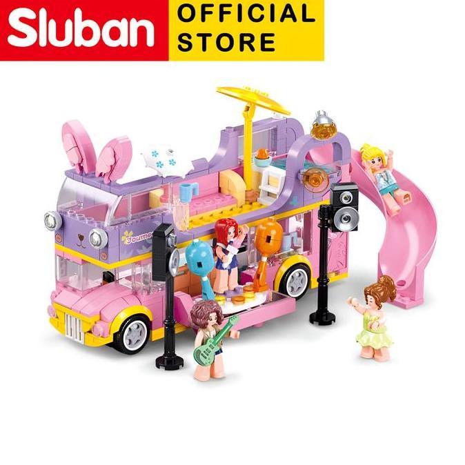 Mainan Brick Sluban Mobil Rv Theater Car Music B1165
