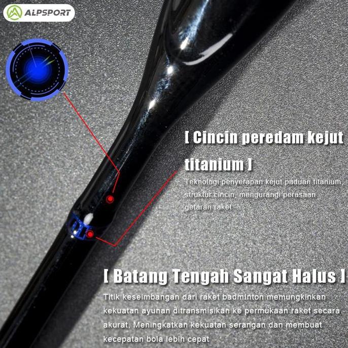 Pluimbal- Alp Bbq2.0 8U Raket T800 Bulutangkis Karbon Peredam Kejut Cincin Jatuh Lambat Poros Raket 