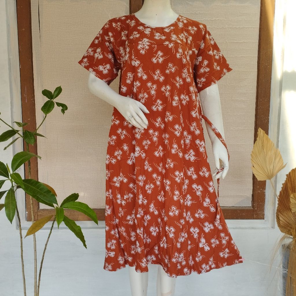 Qonita Boutique (Ld110, Pb120) Daster Rosmalia Saku Hls Batik Pekalongan