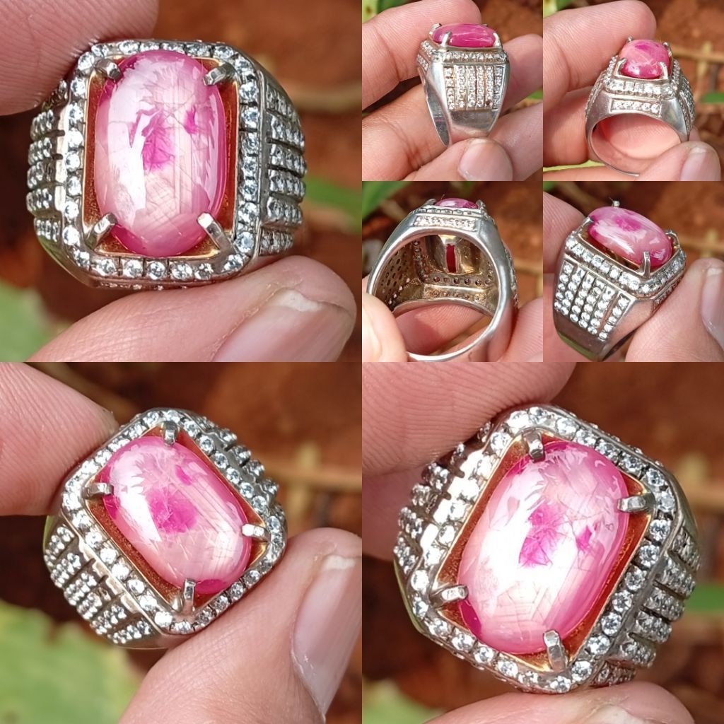 Ruby Star Birma 7.25 ct ring perak