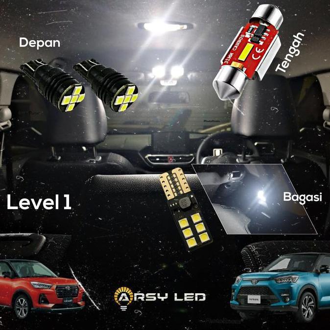 ARSYLED Lampu Plafon Kabin LED Mobil Toyota Raize - Rocky Paket isi 4 MTL