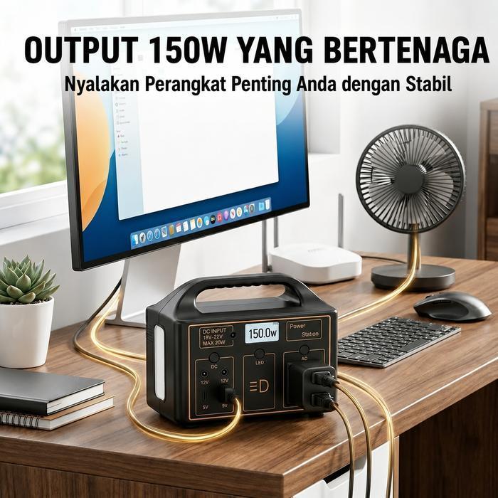 EXPOSE ESP150W PEMBANGKIT POWER STATION: SOLUSI DARURAT MATI LAMPU & CAMPING BATERAI 76.8WH, 12.8V, 