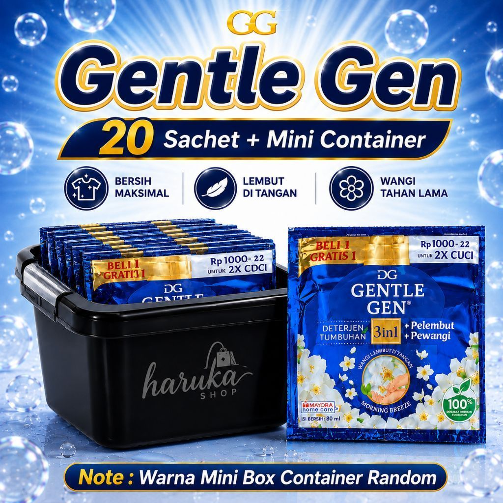 GENTLE GEN DETERJEN CAIR 20 SACHET FREE BOX CONTAINER
