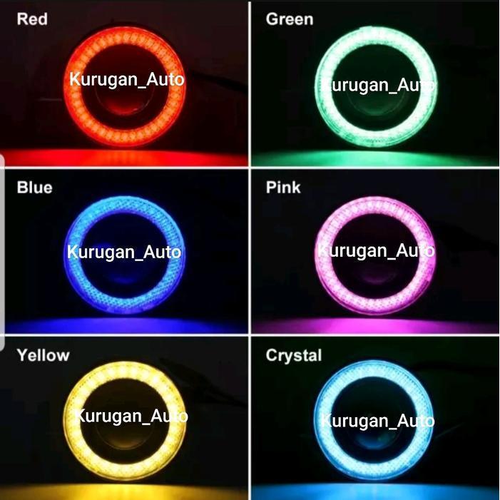 FOGLAMP ANGEL EYES LED KUNING CALYA LAMPU VARIASI MOBIL ORIGINAL DAN TERPERCAYA