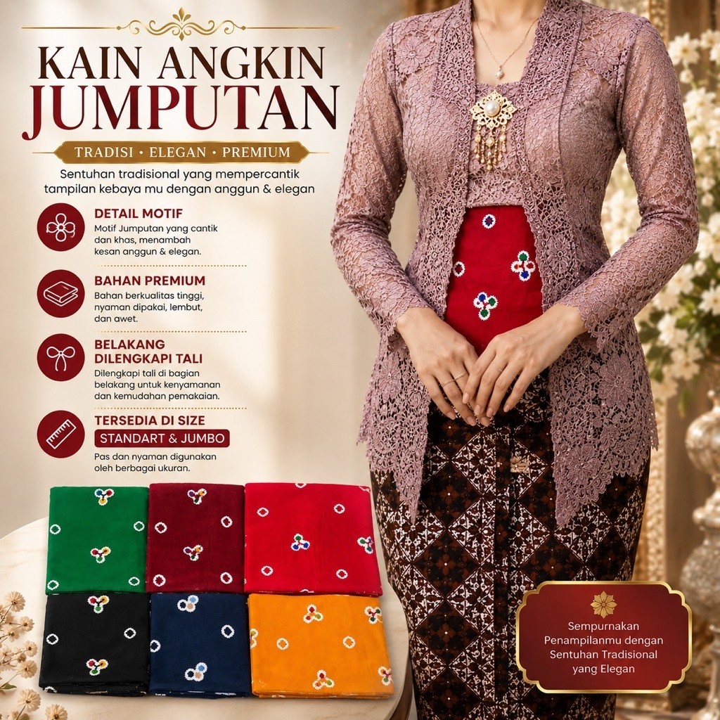 Kain Angkin Jumputan / Angkin Instan Jumputan Model Tali Belakang