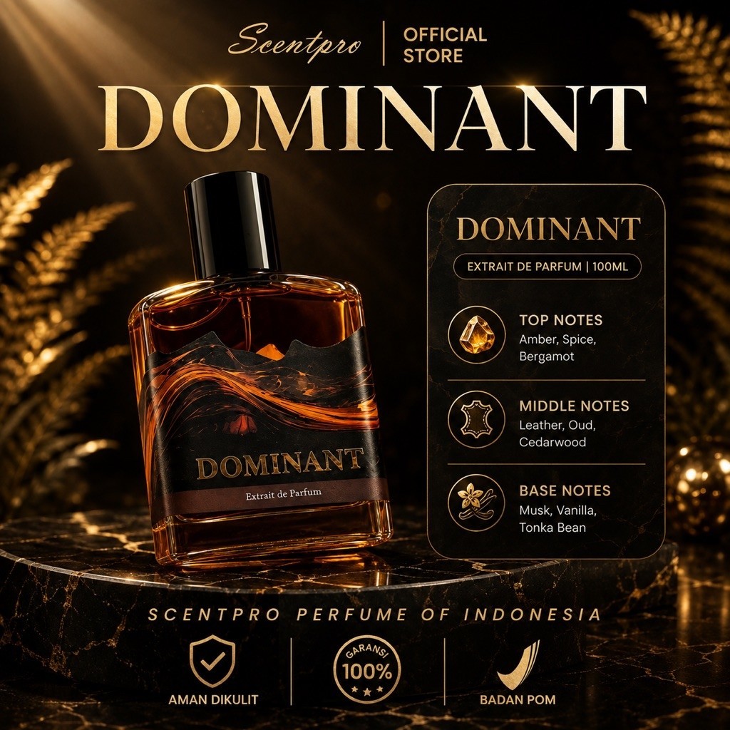 Scentpro Dominant Extrait De Parfum 30ml Original BPOM - Parfum Pria Luxury Oud Vanilla Tahan Lama