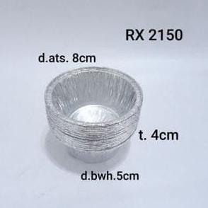 ALUMINIUM MODEL CUP RX-2150 - @100pcs -  WADAH ALUMINIUM FOIL BULAT RX 2150