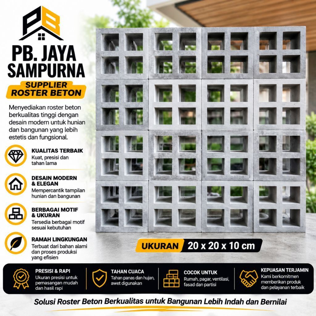 Roster Beton Minimalis,Loster Lubang Angin, Roster Kotak Lubang4