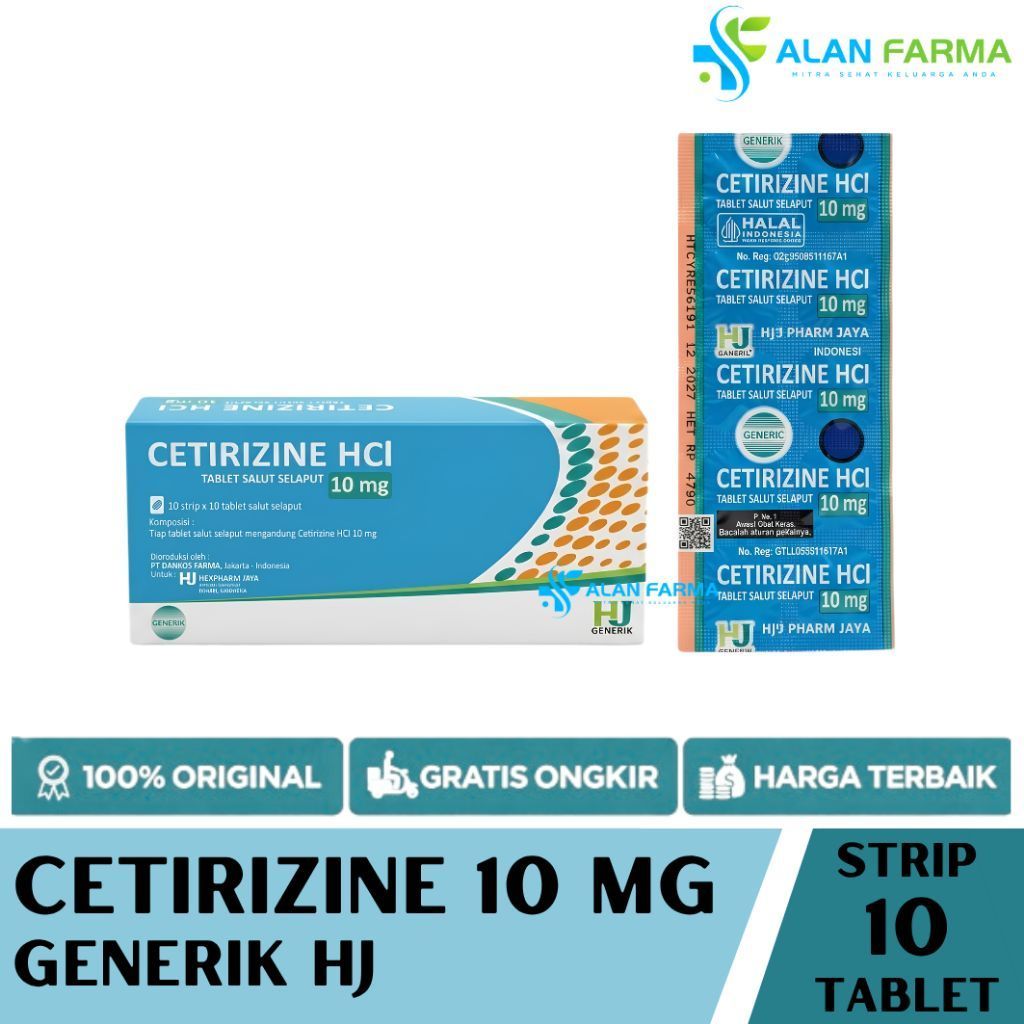 Cetirizine 10 mg Strip isi 10 Tablet | Cetirizine HJ