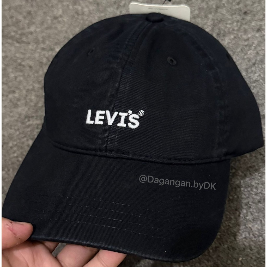 Topi Levis Cap Centre Logo Original 100% Hitam (Limited)