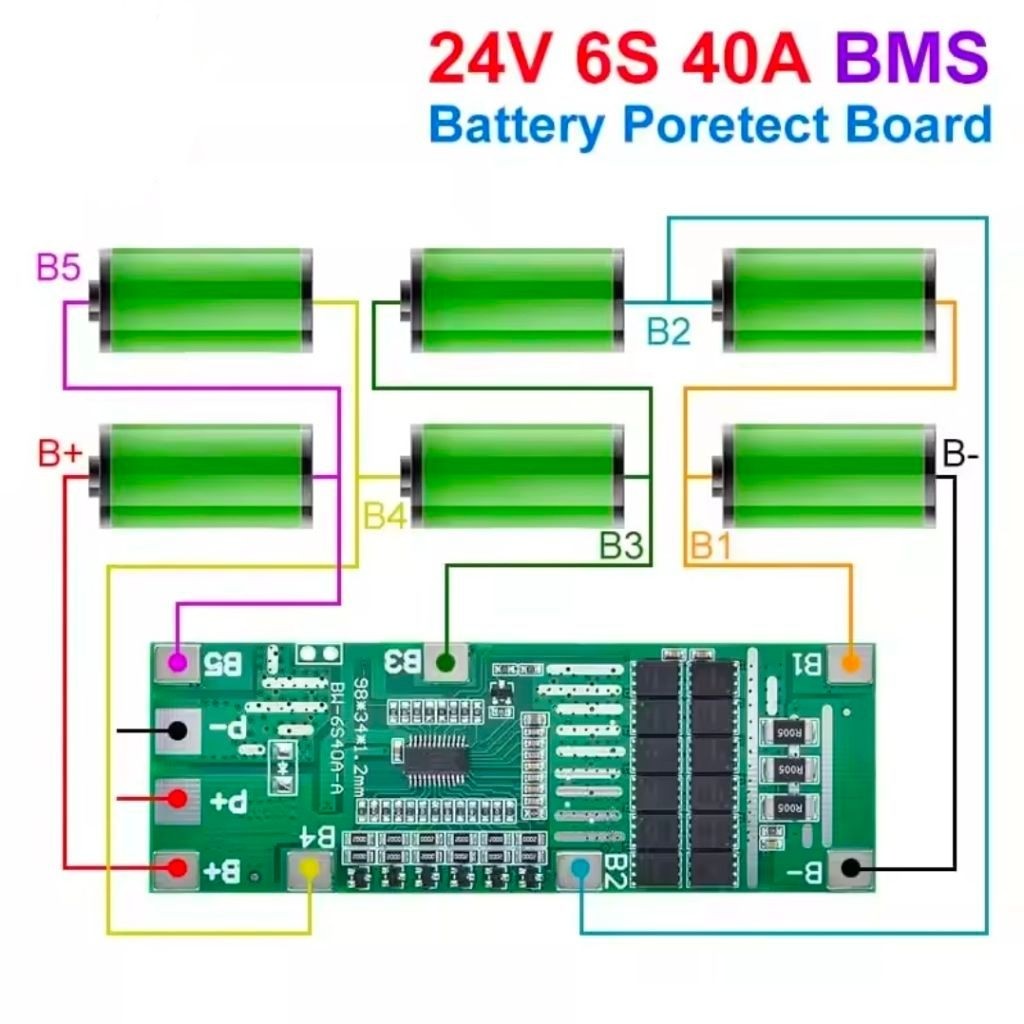 BMS 6S 24V 40A Balance