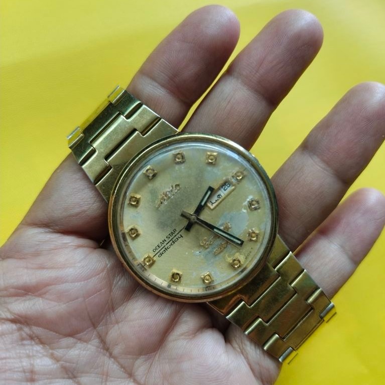 jam tangan vintage mido rare otomatis langka gold