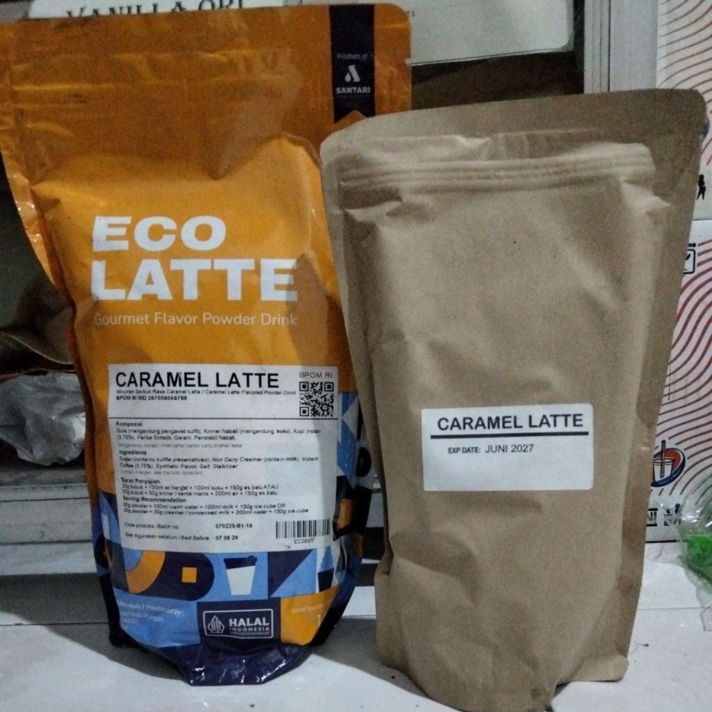 BUBUK MINUMAN ANEKA RASA ECOLATTE RASA CARAMEL LATTE (EX CHO' LATTE)