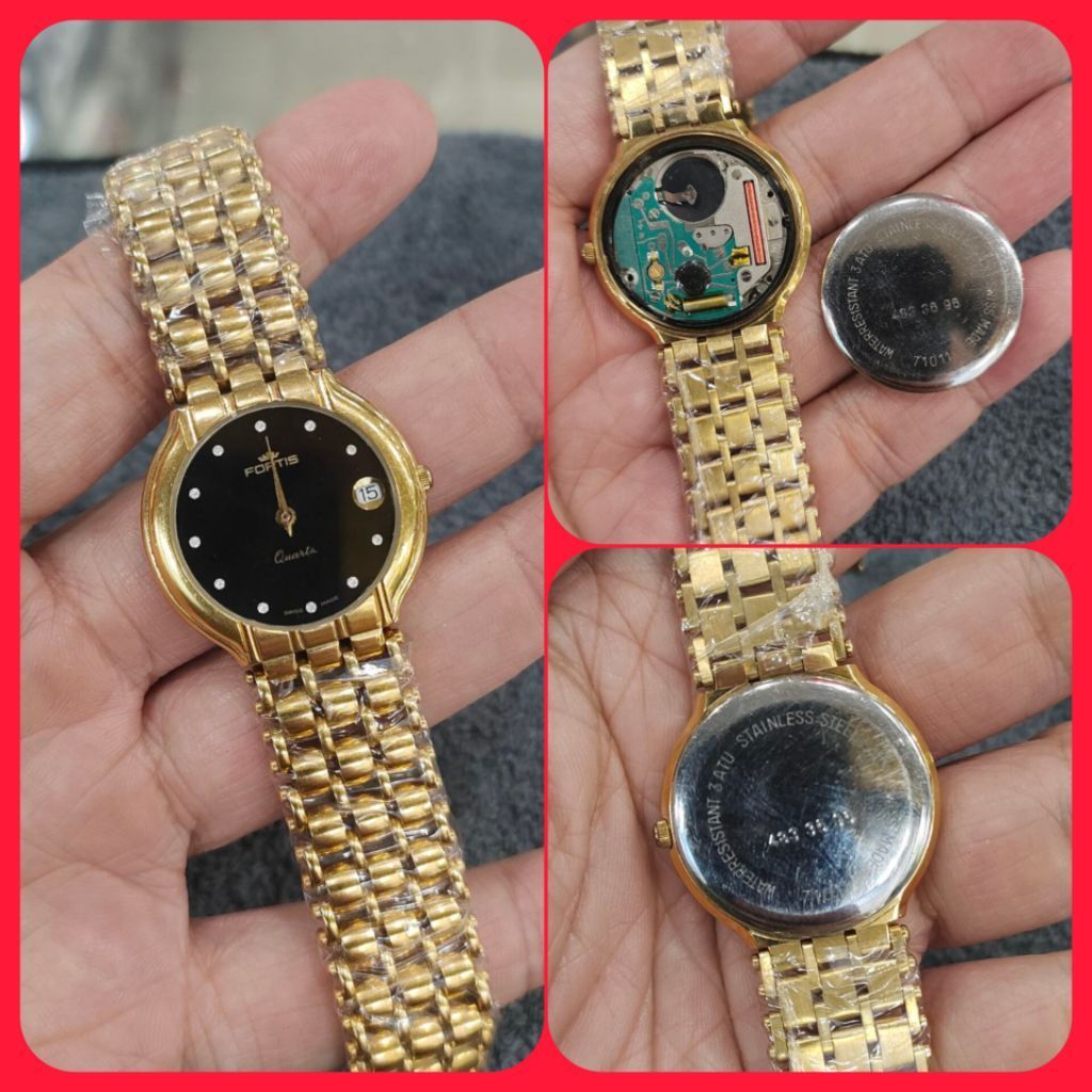 SALE jam tangan FORTIS 4833 gold plate