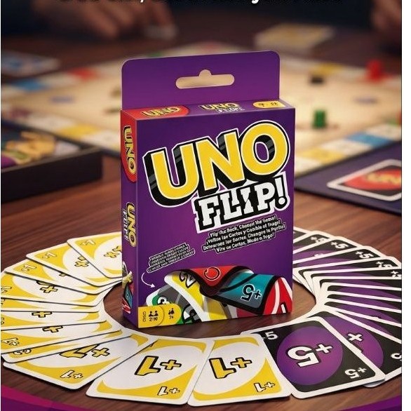 Permainan anak permainan Kartu UNO FLIP Original Mattel / Uno Flip Double Sided Card Game Seru / Per