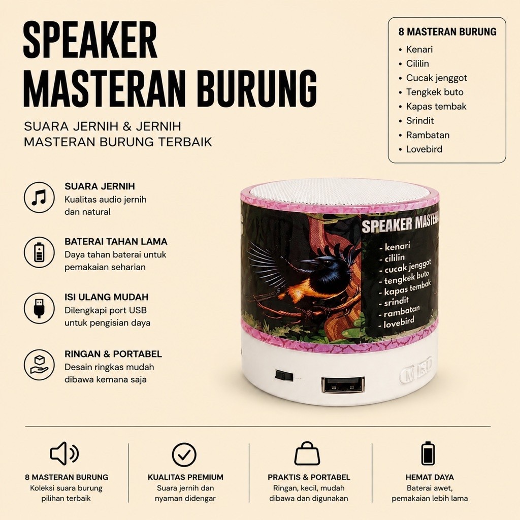 Mp3 Speaker Masteran Burung Murai