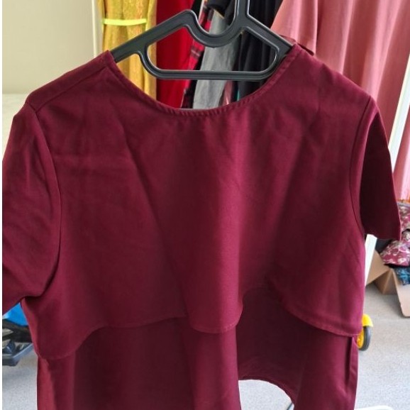 maroon top big size crop