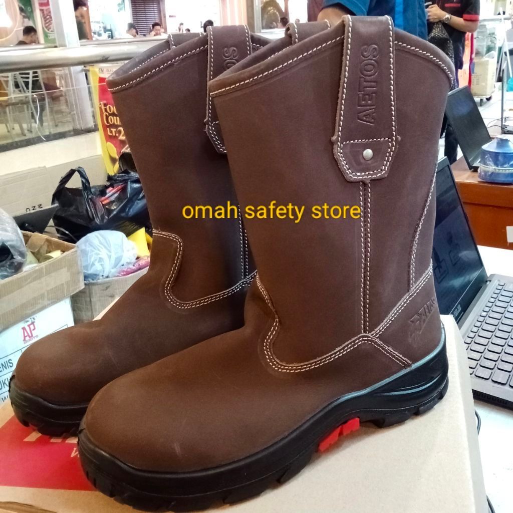 Sepatu Safety Boots AETOS LITHIUM WARNA MOCCO Asli Original