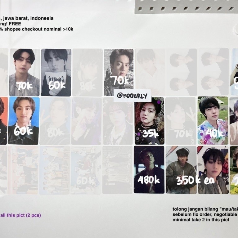 [Ready, Baca Desk] Part 1, BTS PC Photocard Album Only Butter PTD MOTS7 ITS Tear U R Proof Compact S
