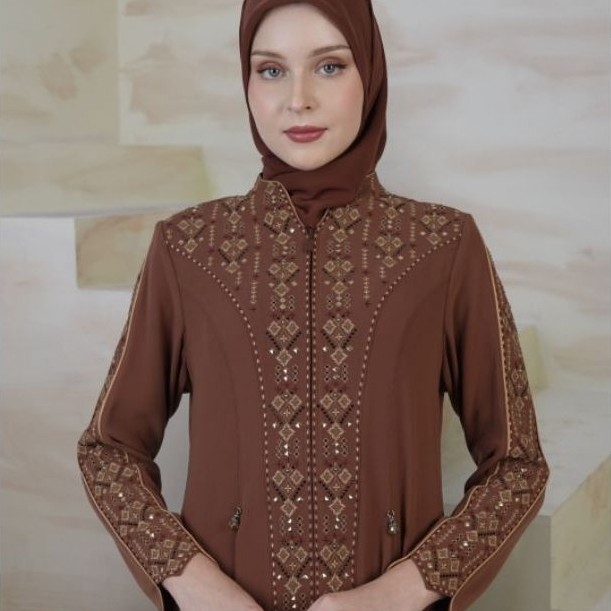 Hikmat Original Fashion EA1428 - Abaya Hikmat  - Noerbutikmuslim - Gamis lebaran - Gamis Mewah - Gam