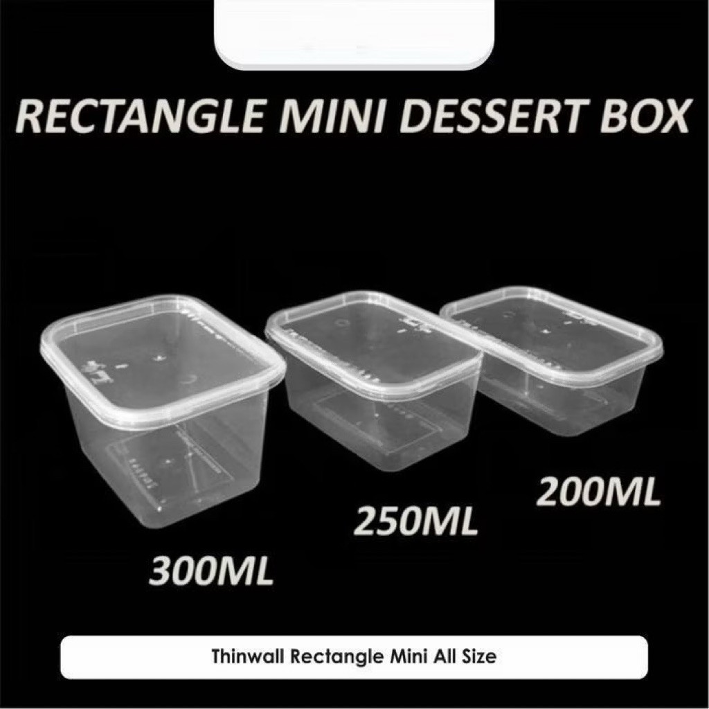 THINWALL DESSERT BOX RECTANGLE 300ml 250ml 200ml